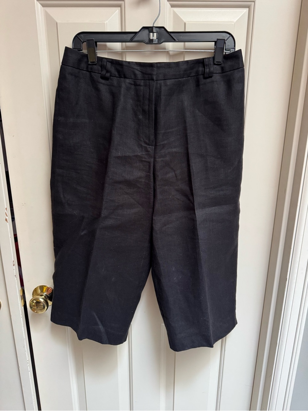 Talbots Black Irish Linen Crop Pants